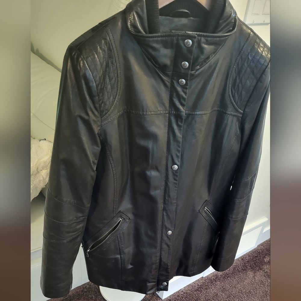 Black, Danier Heavy Leather Jacket